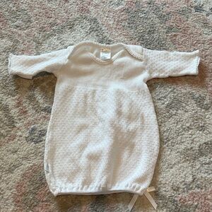 White Baby Sleep Gown - Soft Long Sleeve Kids Pajamas